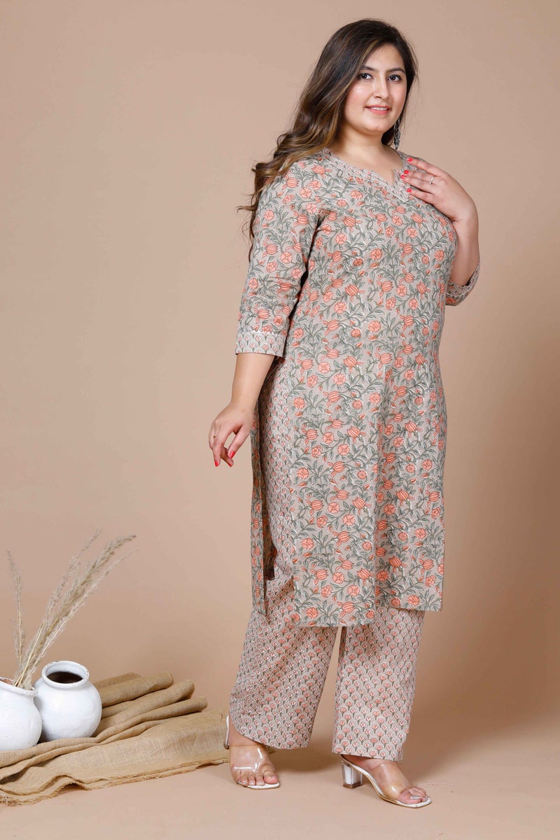 Miravan Floral Printed Kurta and Palazzo Set for Women - Image 2